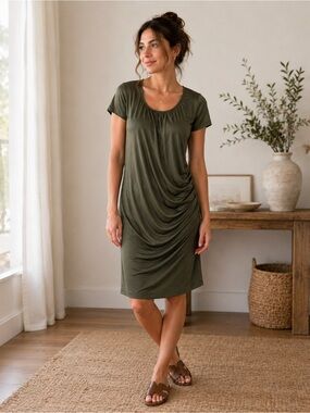 Andrew Marc side ruched dress